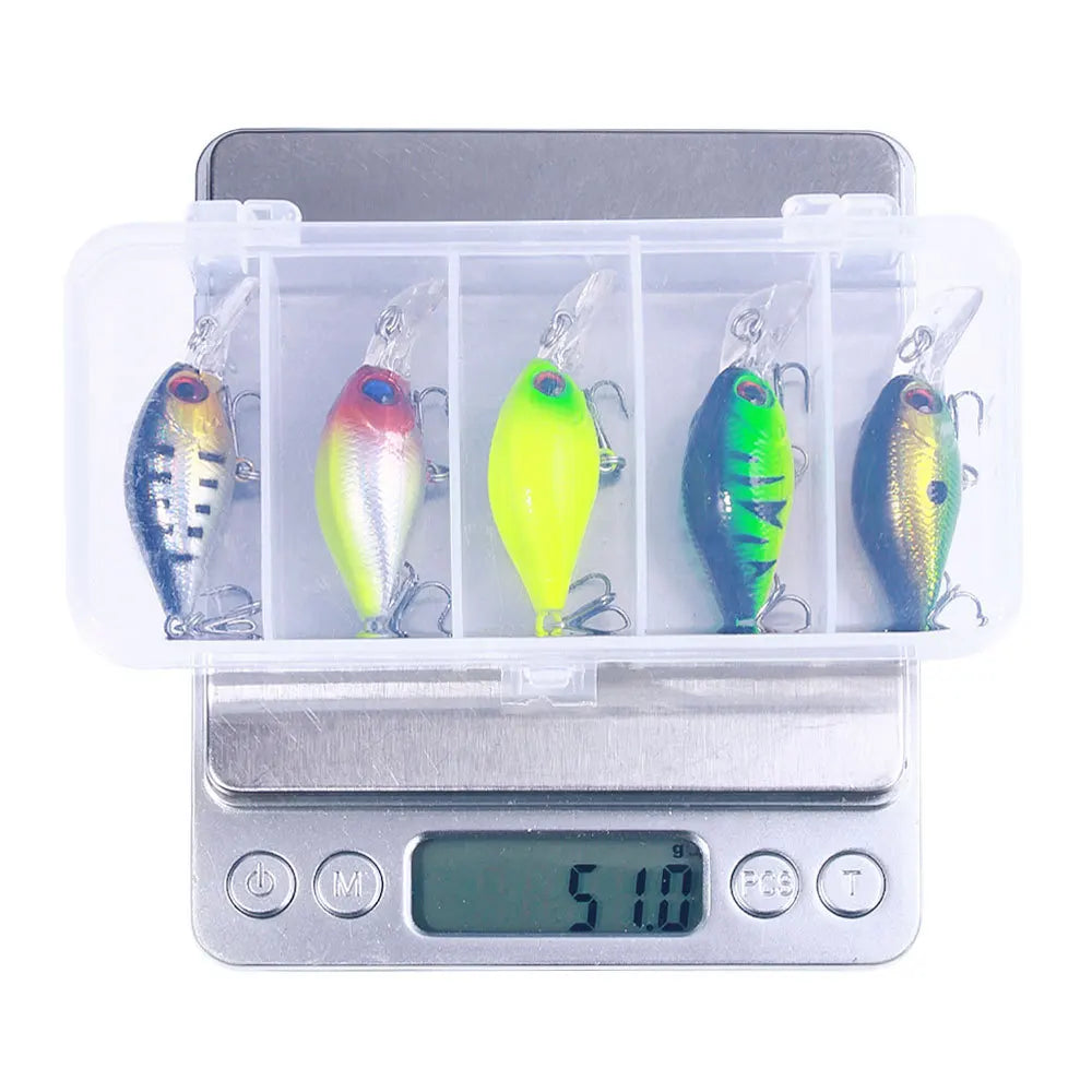 Комплект воблери за риболов — 5 бр. Crankbait, 5см/4.4г