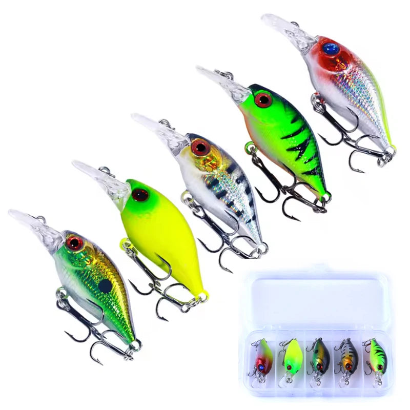 Комплект воблери за риболов — 5 бр. Crankbait, 5см/4.4г