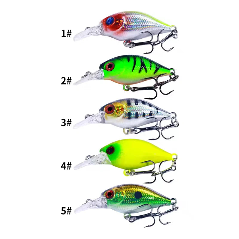 Комплект воблери за риболов — 5 бр. Crankbait, 5см/4.4г