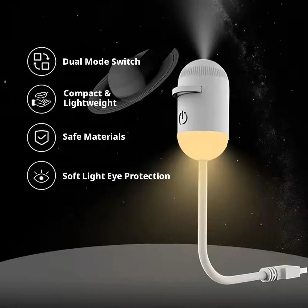 USB галактически проектор 2-в-1 — нощна лампа звездно небе